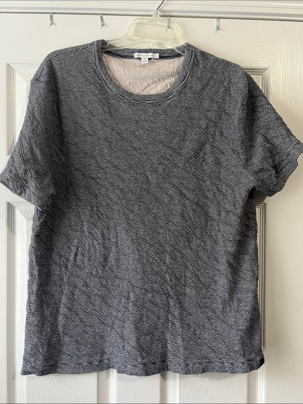 NWOT Threads 4 Thought Striped Collar Tee - Navy and White